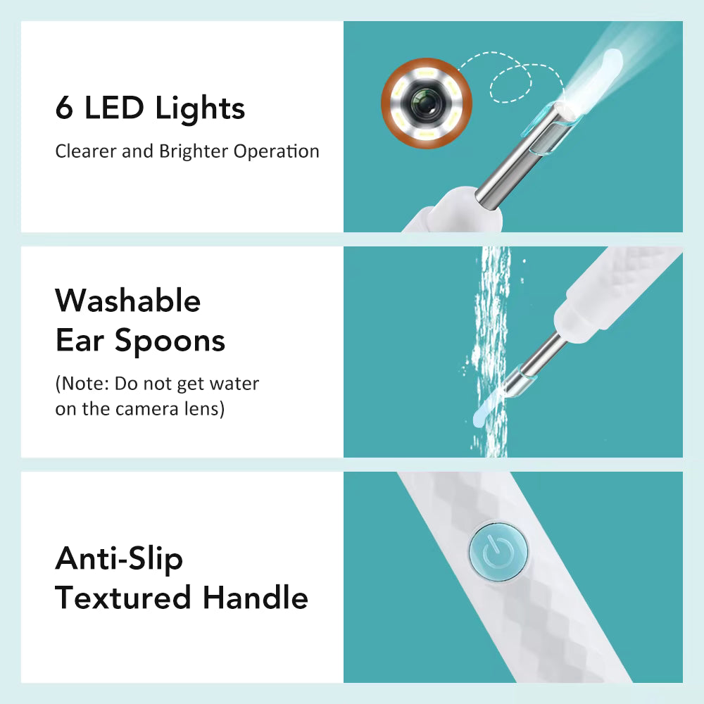 2-in-1 Visual Earwax Cleaner with 1080P HD Camera & Tweezers Kit