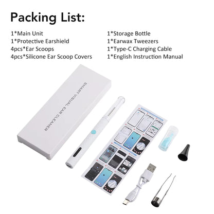 2-in-1 Visual Earwax Cleaner with 1080P HD Camera & Tweezers Kit